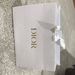 Dior Textured White  Gift Bag with Gold Lettering